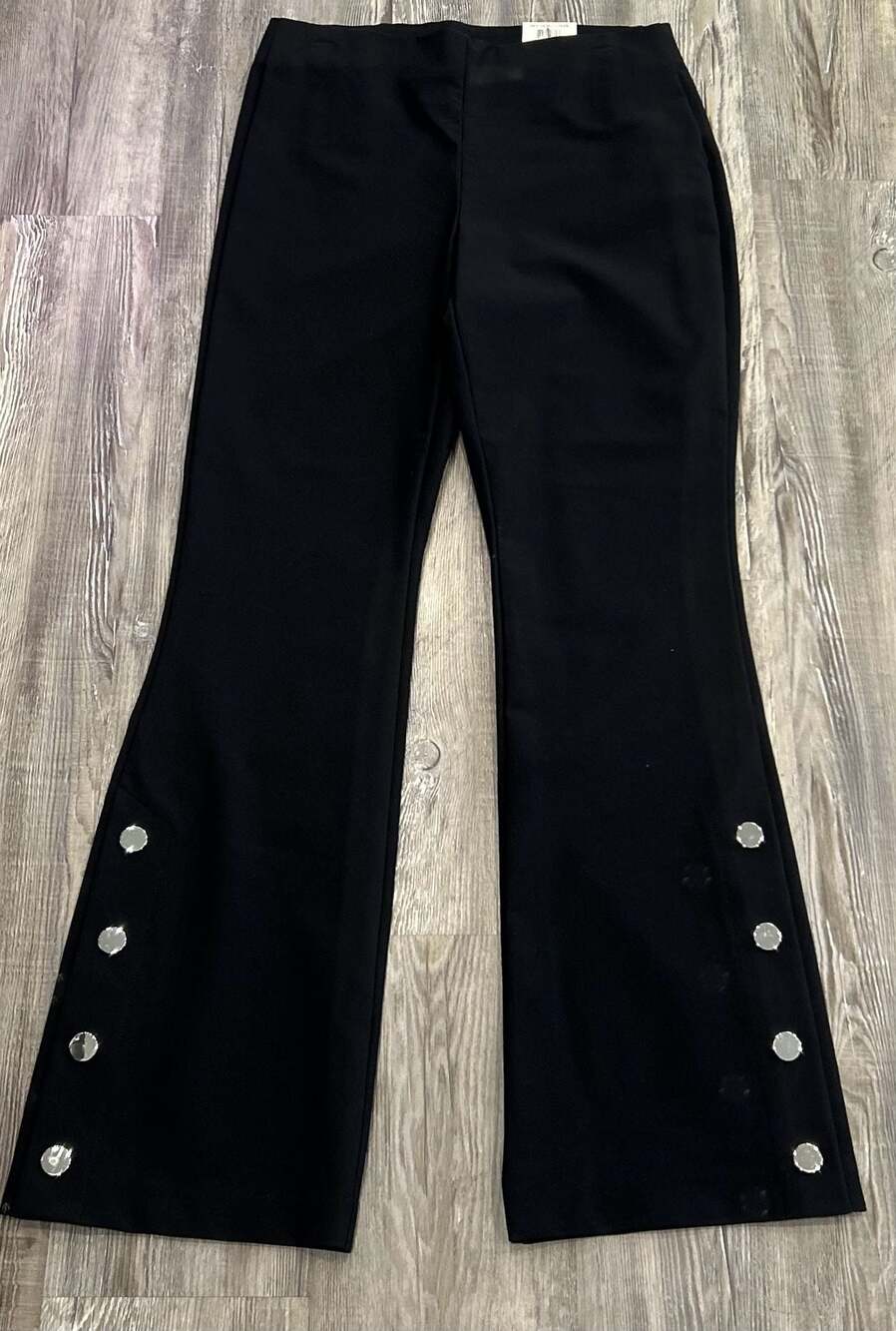 INC Heritage Career Mid-Rise Bootcut Pants with Button Detail, Size 10